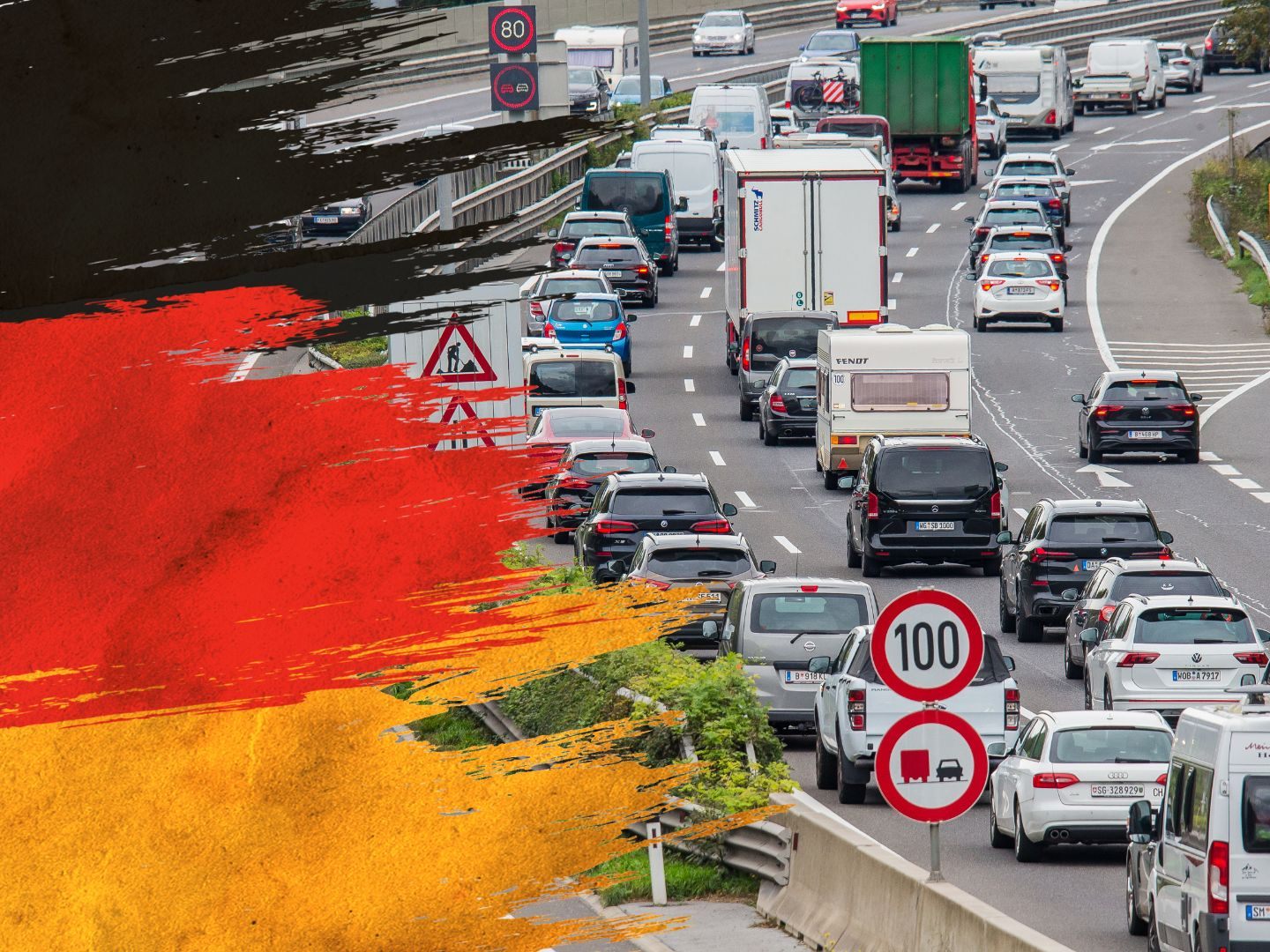 Tag der Deutschen Einheit bringt Verkehrslawine ins Ländle. Tag der Deutschen Einheit bringt Verkehrslawine ins Ländle.