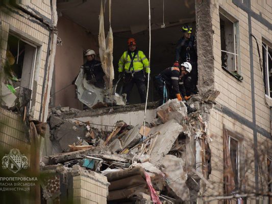 Auch dieses Gebäude in der Ukraine wurde zerstört