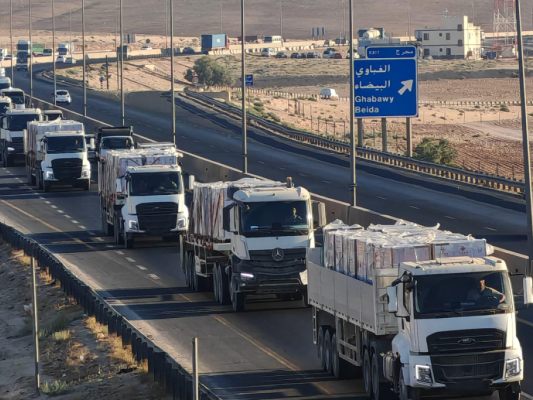 Lkw mit Hilfsgütern können in den Gazastreifen gelangen (Archivbild)