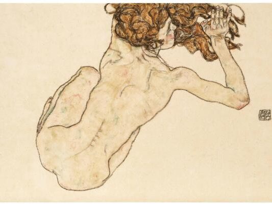 Egon Schiele: "Kauernder Rückenakt"
