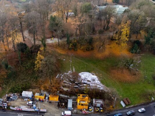 Die Baustelle von oben