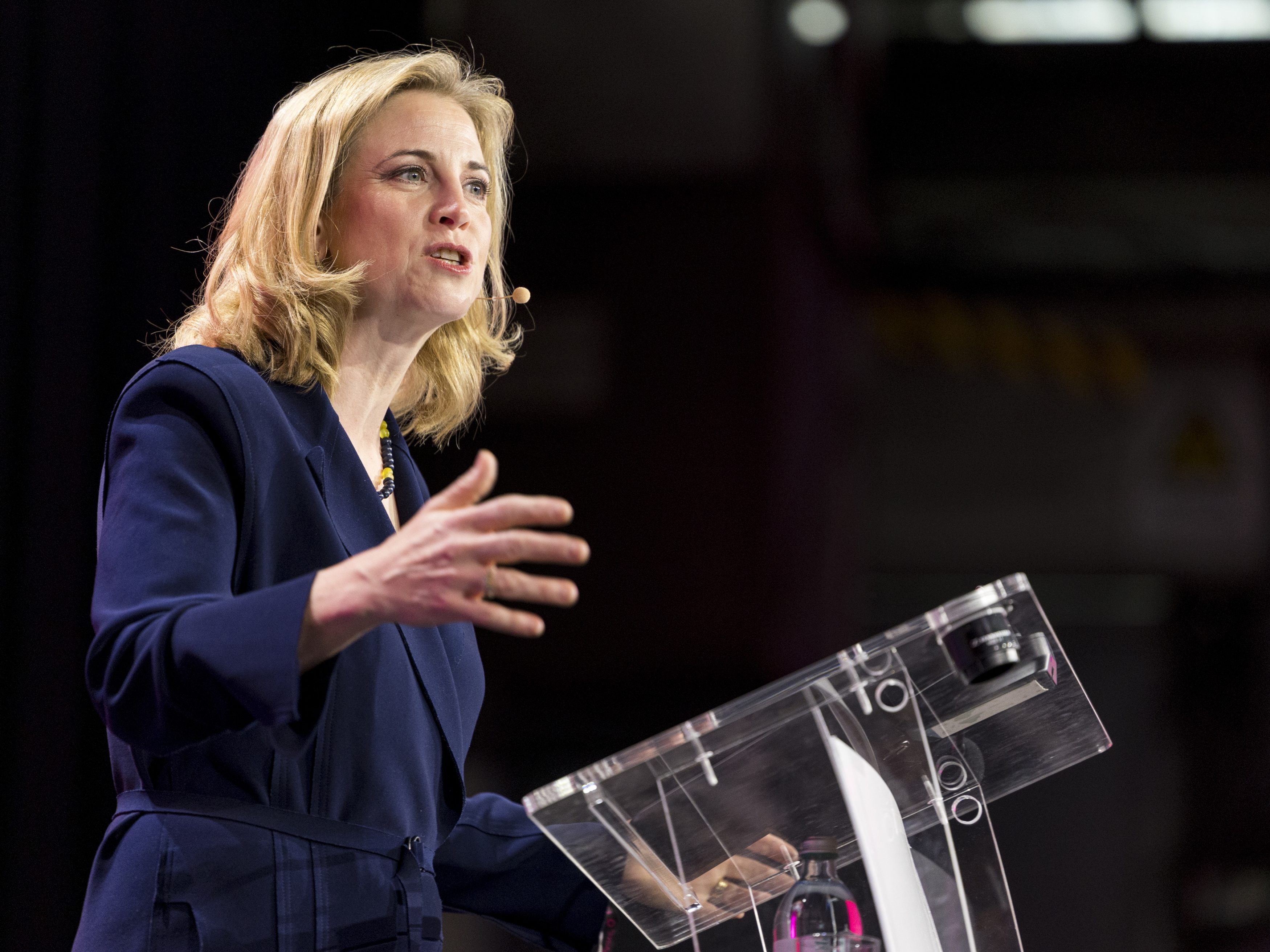 Außenministerin Meinl-Reisinger bei der Mitgliederversammlung der NEOS in Wien.