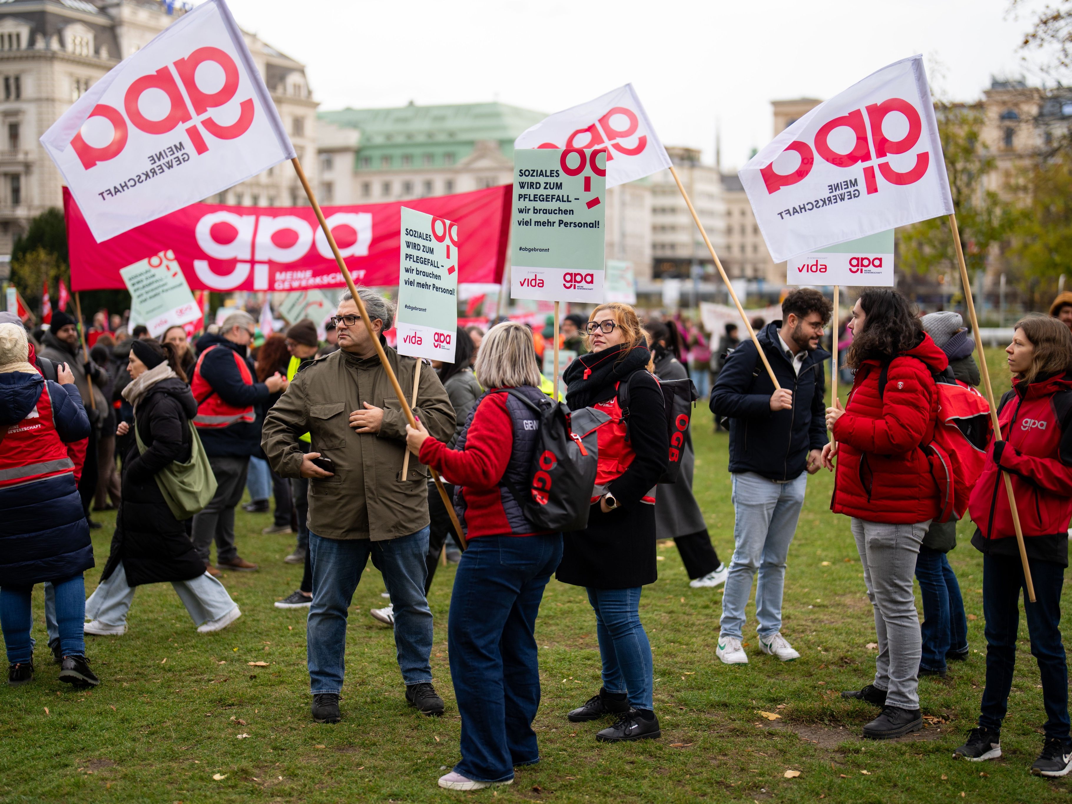 GPA und vida rufen zum "Protesttag" in Wien auf.