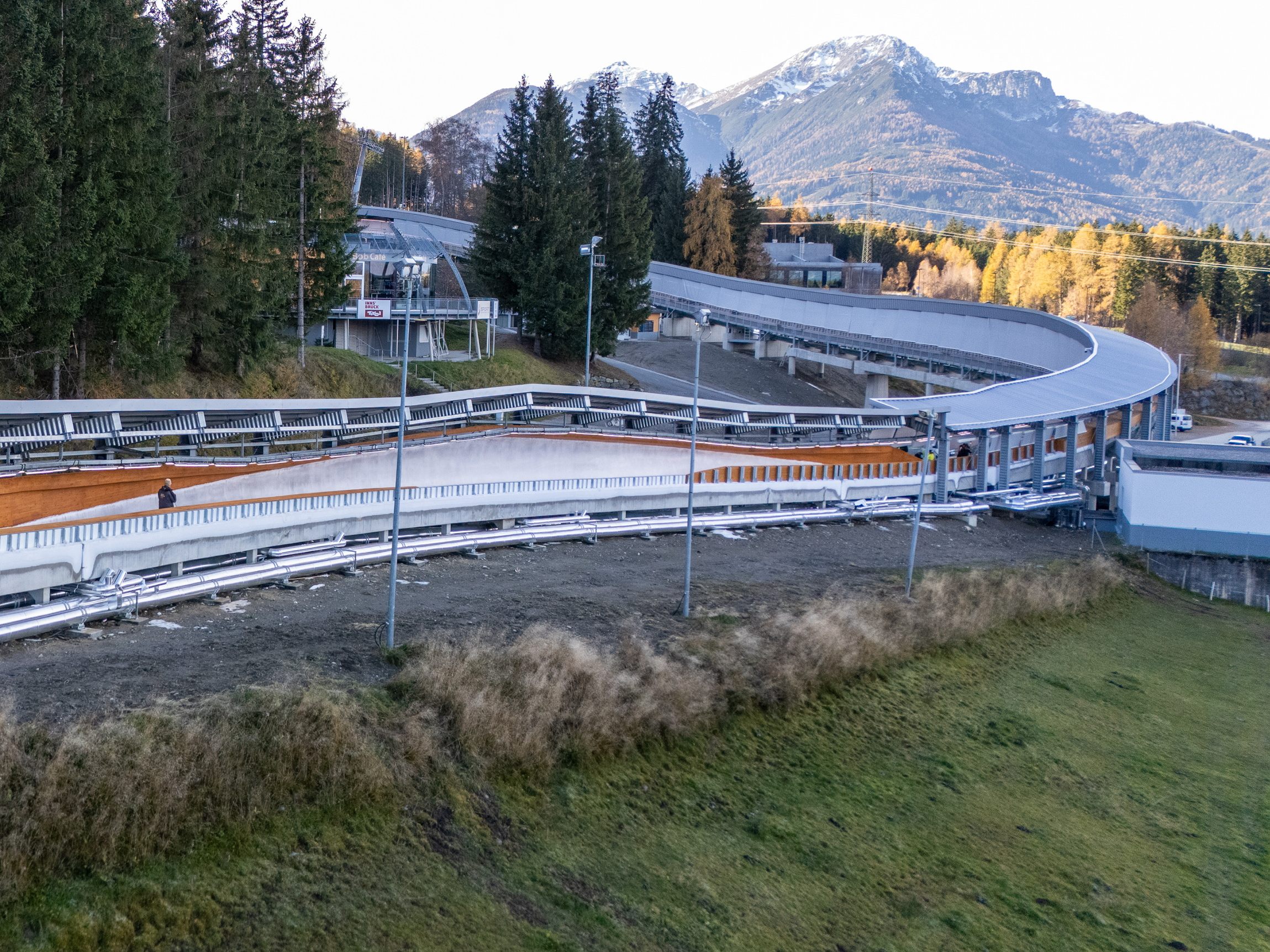 Der umgebaute Olympia-Eiskanal am Freitag