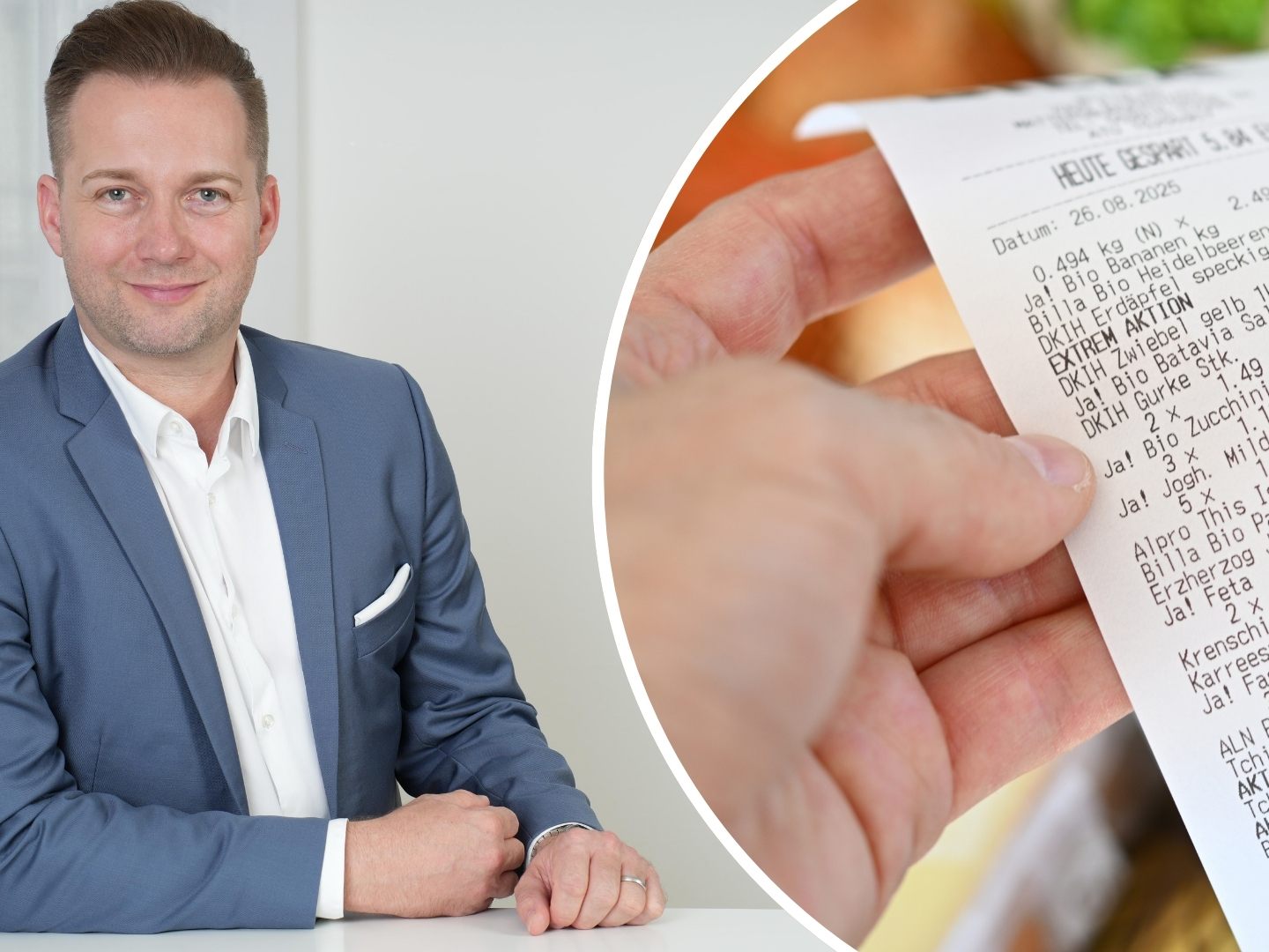 Rainer Will (l.), Handelsverband-Geschäftsführer, kritisiert das neue Shrinkflations-Gesetz.