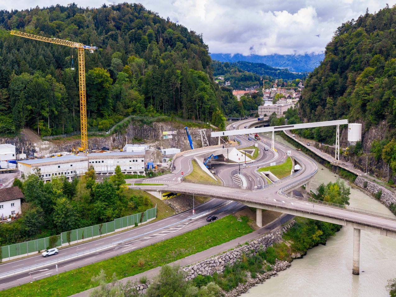 Der Stand der Stadttunnel-Baustelle in der Felsenau Ende September 2025.
