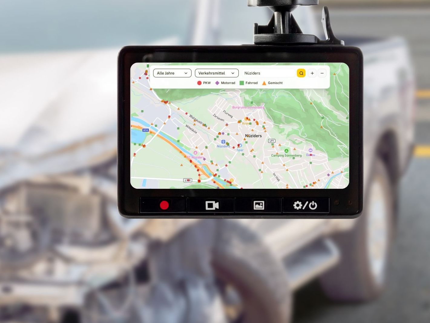 Verkehrsunfälle in Nüziders: Rückgang im Jahr 2024.