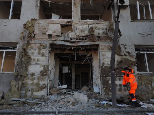 Beschädigtes Haus in Odessa