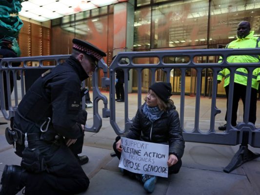 Greta Thunberg vor ihrer Festnahme in London