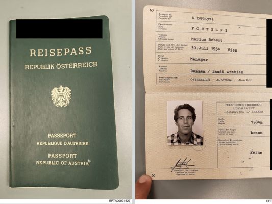 Epstein-Files: Gefälschter Österreich-Pass aus 1982