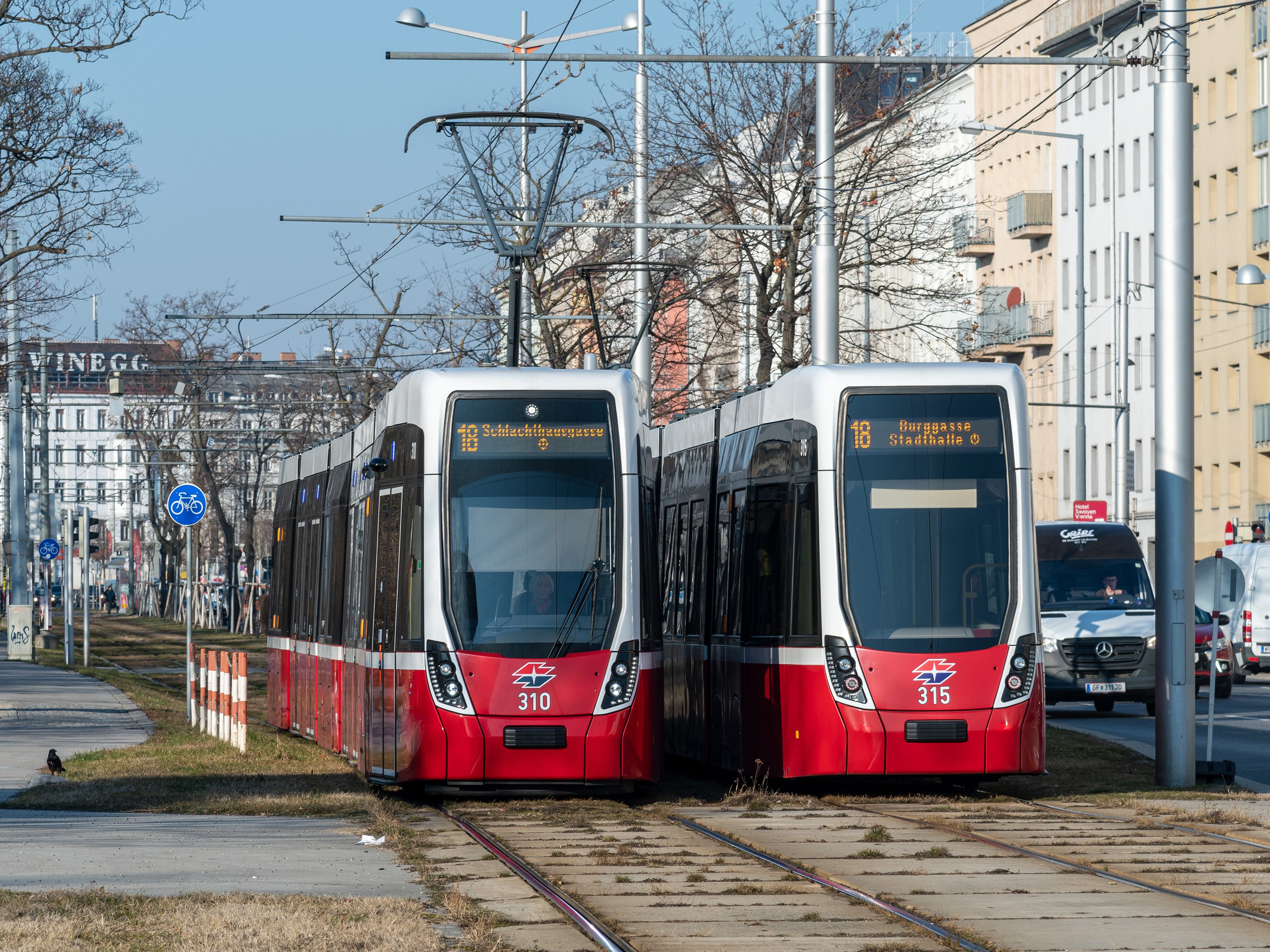 Die Linie 18 fährt wieder zur Schlachthausgasse.