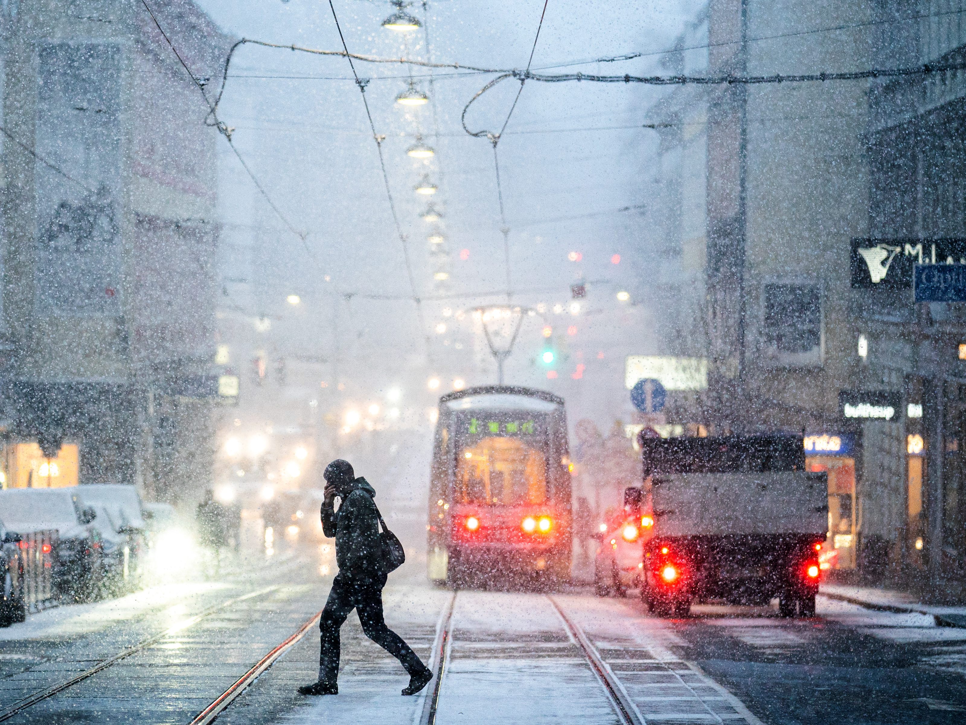 Kein Bild aus der Weihnachtszeit: Schnee in Wien.