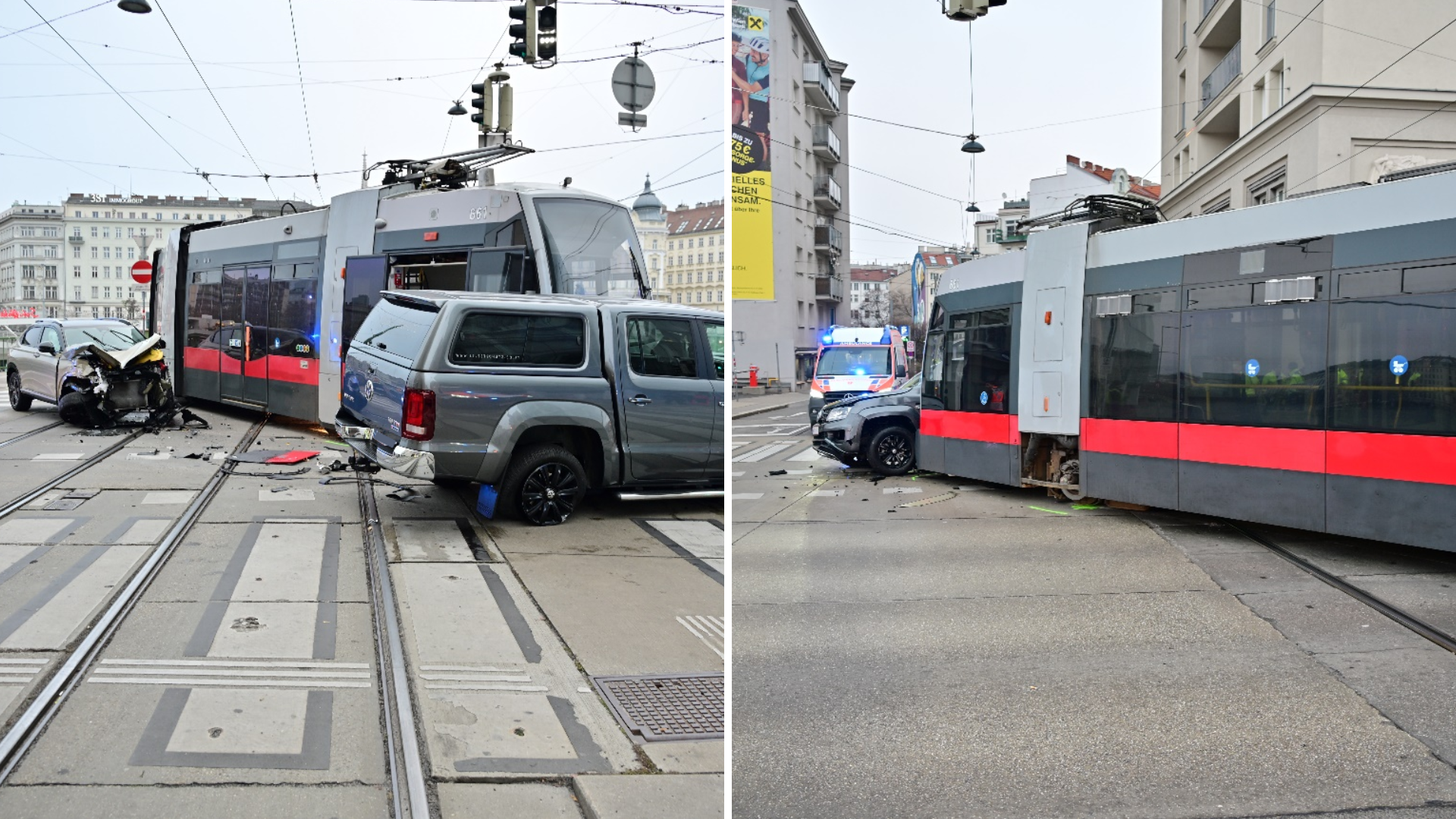 Straßenbahn-Unfall in Wien-Leopoldstadt: Zwei Leichtverletzte