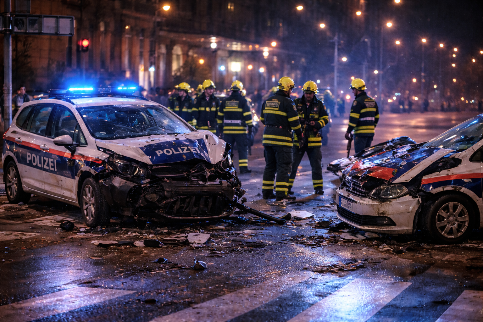 Blaulicht-Drama in Wien: Polizeiautos kollidierten bei Einsatzfahrten, Beamte schwer verletzt