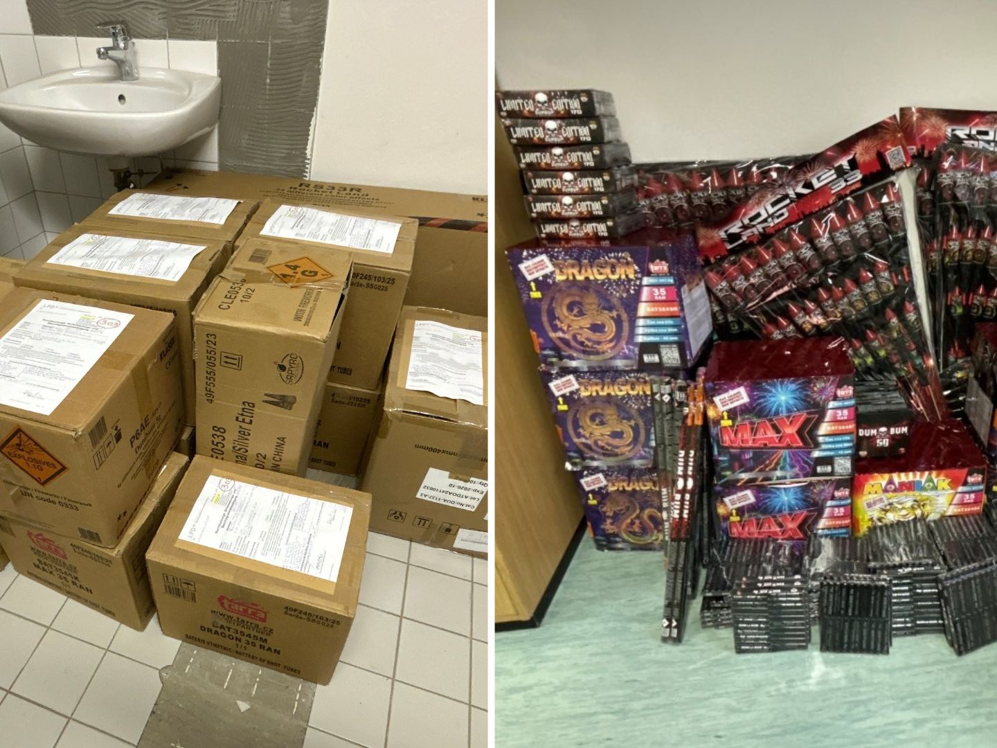 Großer Pyro‑Fund bei Grenzkontrolle in NÖ.