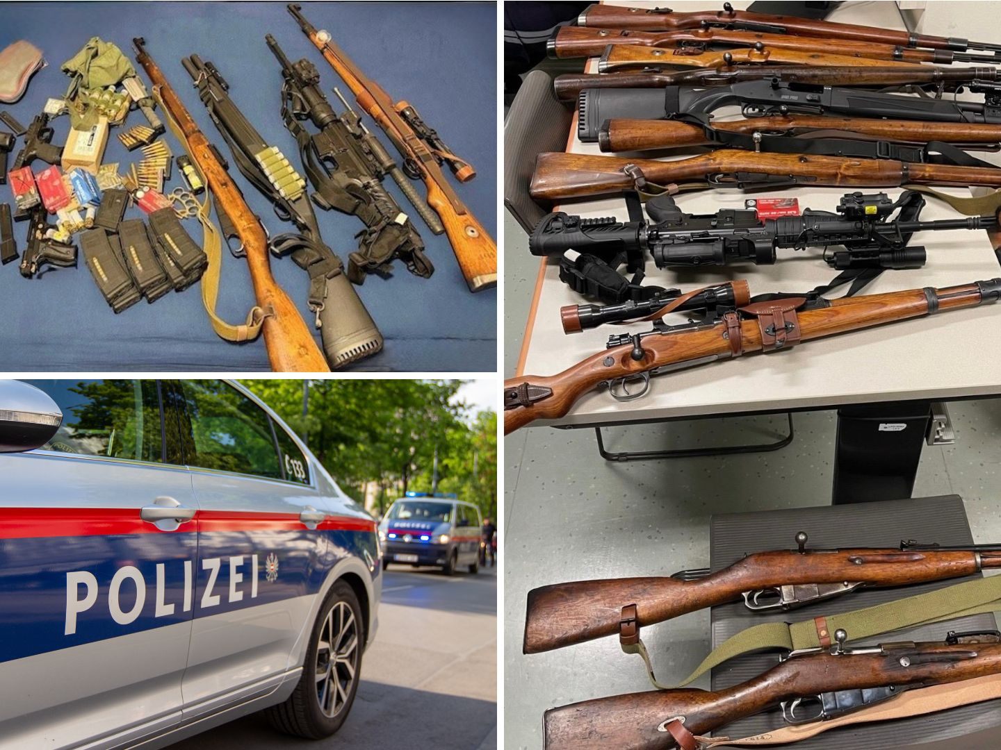 Die Polizei stellte ein großes Waffenlager in Wien-Hernals sicher.