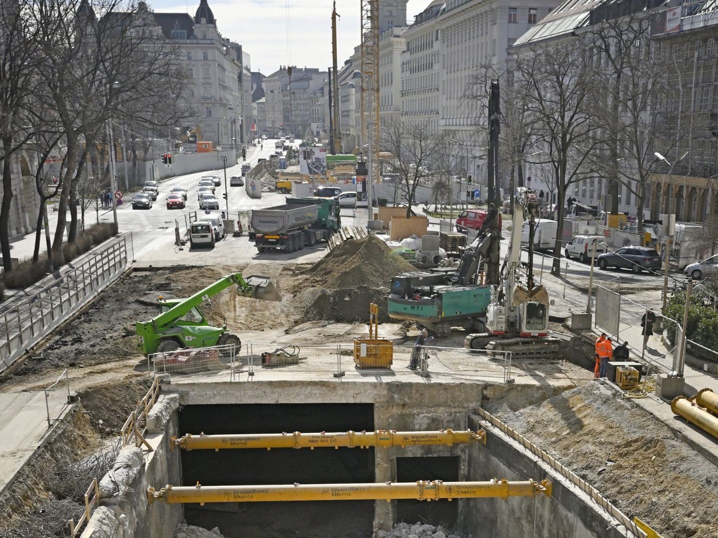 U-Bahn-Baustelle in der Landesgerichtsstraße.