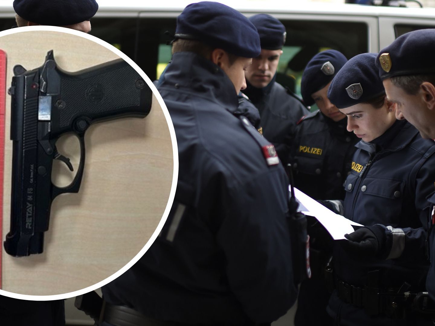 Die Polizei stellte die Gaspistole sicher.